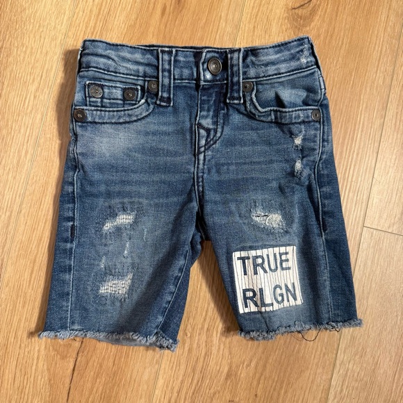 True Religion Kids Blue Geno Denim Jean Shorts Boys Size 3T - Picture 1 of 5